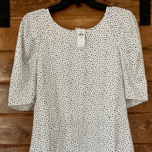 Puff sleeve fit and flare dress.